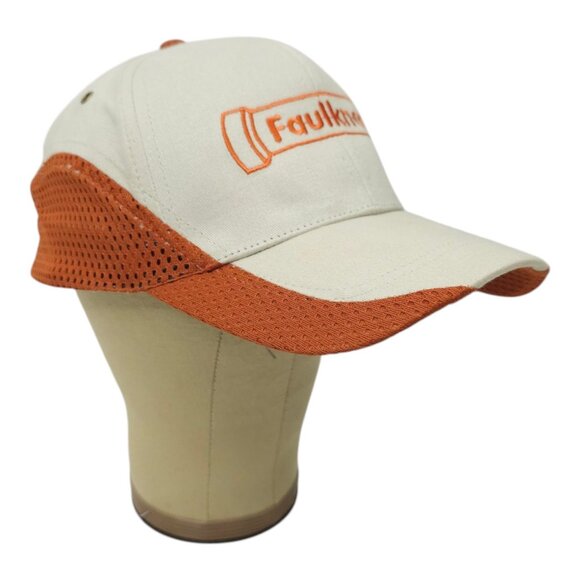 Faulkner Mesh Tuck Strap Cap Embroidered Logo Curved Visor Trucker Baseball Hat - Picture 3 of 13